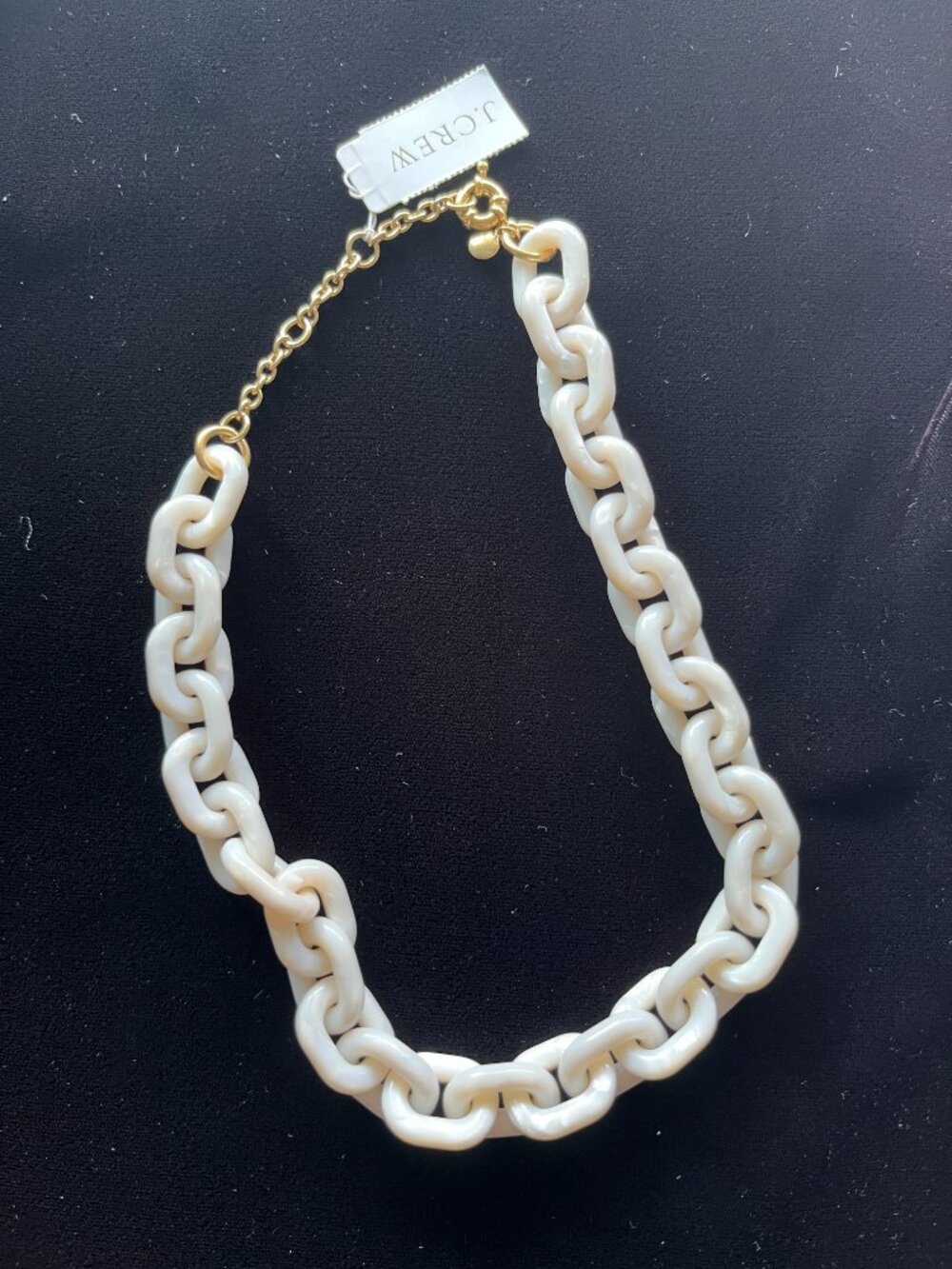 JCrew White Acetate Chain Link Necklace